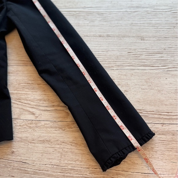 TRINA Turk Womens Ruffle Trim Black Blazer Jacket Lined 3 Silver Buttons 4 - Picture 8 of 14